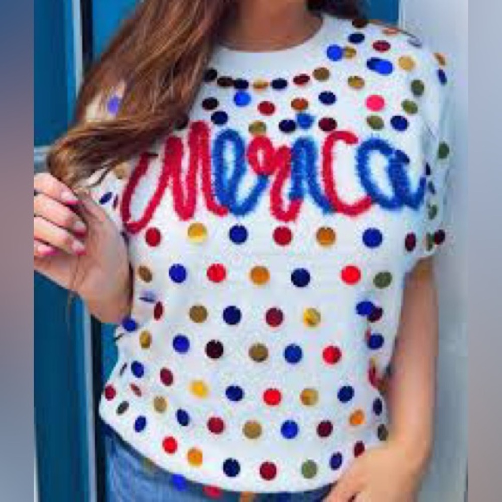 NWT Bibi Boutique ‘Merica Sequin Sweater Large